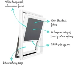 Avosdim Store occultant compatible fenêtre de toit VELUX pour dimension CK04 - Blanc