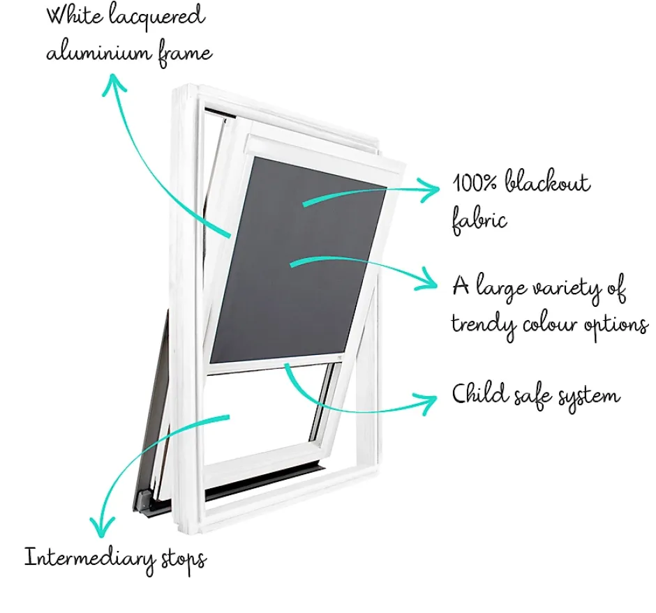 Store occultant compatible fenêtre de toit VELUX pour dimension CK02 - Bleu-Avosdim New