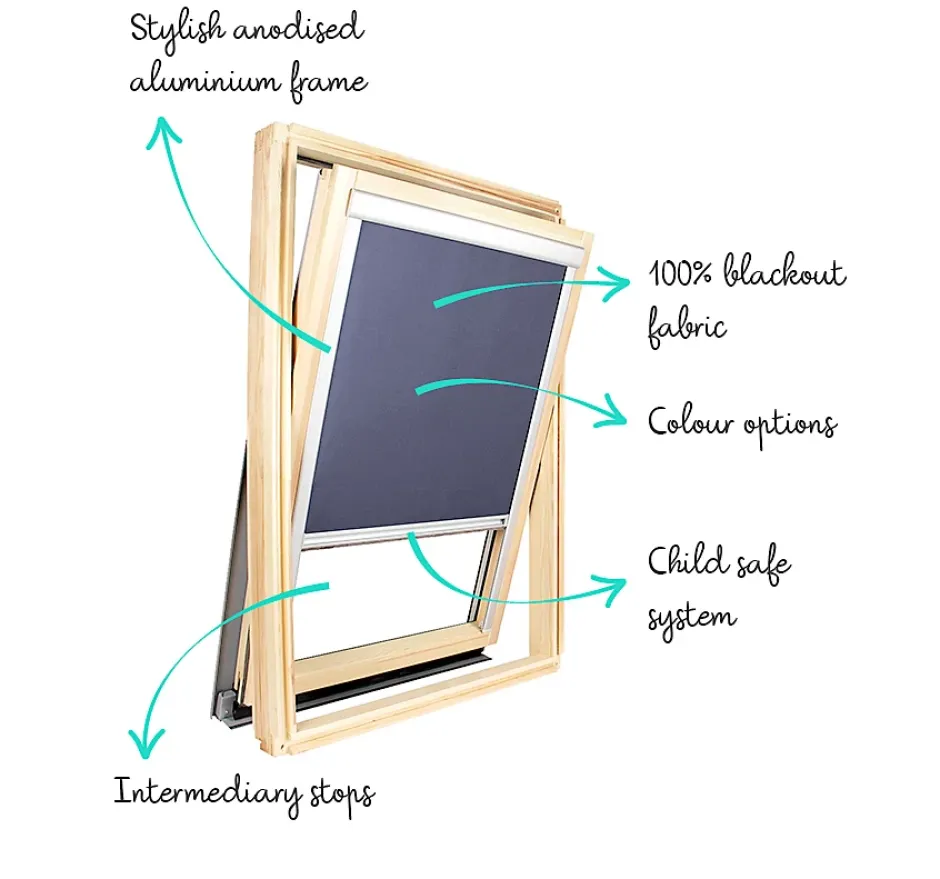 Avosdim Store occultant pour fenêtre de toit ROTO - Beige - avec un vitrage de H 103,5 x 100 cm