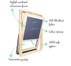 Avosdim Store occultant pour fenêtre de toit ROTO - Beige - avec un vitrage de H 83,5 x 60 cm