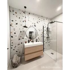 Eiffel art construction STRACCIATELLA NACAR - Carrelage aspect terrazzo coloré 60x120 cm(vendu par boite 1.44m2)