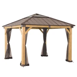 Filet pour tonnelle en bois de cèdre 336cm x 336cm-Sunjoy