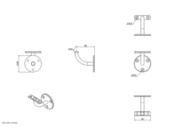Fortia Support mural de rampe d’escalier acier blanc