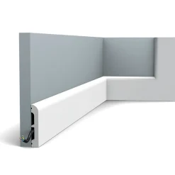 SX183 CASCADE Plinthe 7,5x1,3x10cm (h x p x L) - plinthe décorative polymère Pack 2 pièces / RAL9003-Orac Decor Clearance