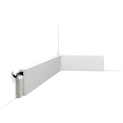 SX171 Plinthe de rénovation - 10x2,2x200cm (h x p x L) - surplinthe décorative polymère Pack 2 pièces / RAL9003-Orac Decor New
