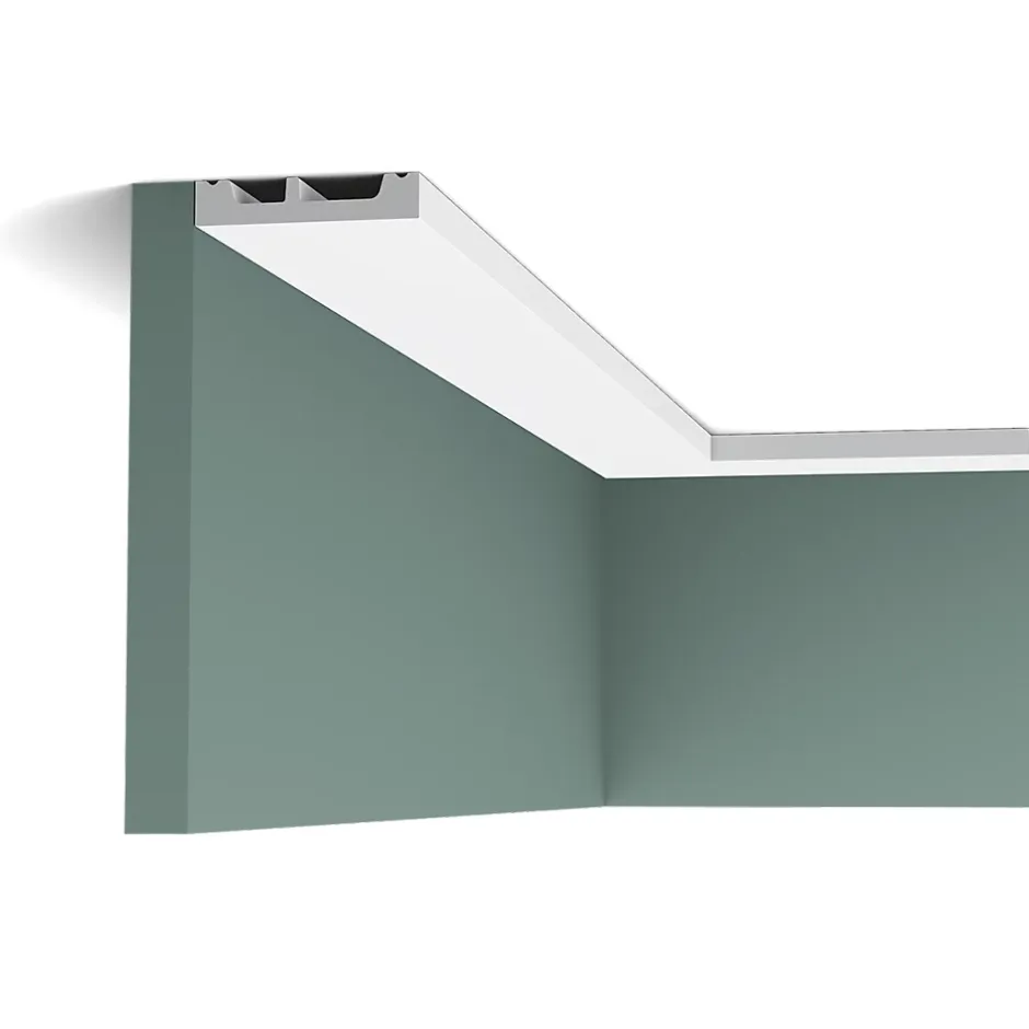 SX157 Plinthe - 6,5x1,3x200cm (h x p x L) - plinthe décorative polymère Pack 2 pièces / RAL9003-Orac Decor Online