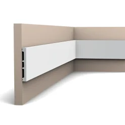Orac Decor SX163 Plinthe - 10x1,3x200cm (h x p x L) - plinthe décorative polymère Pack 2 pièces / RAL9003