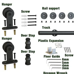 Système coulissant noir Indus pour porte- Sale