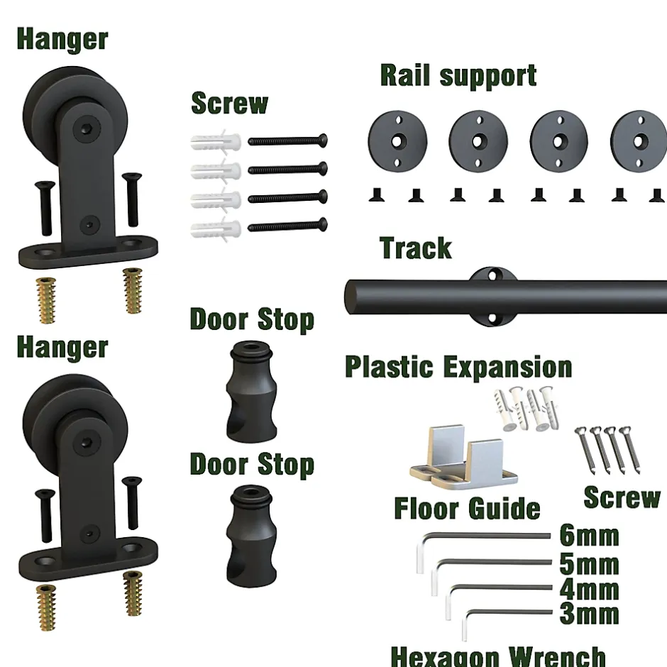 Système coulissant noir Indus pour porte- Sale