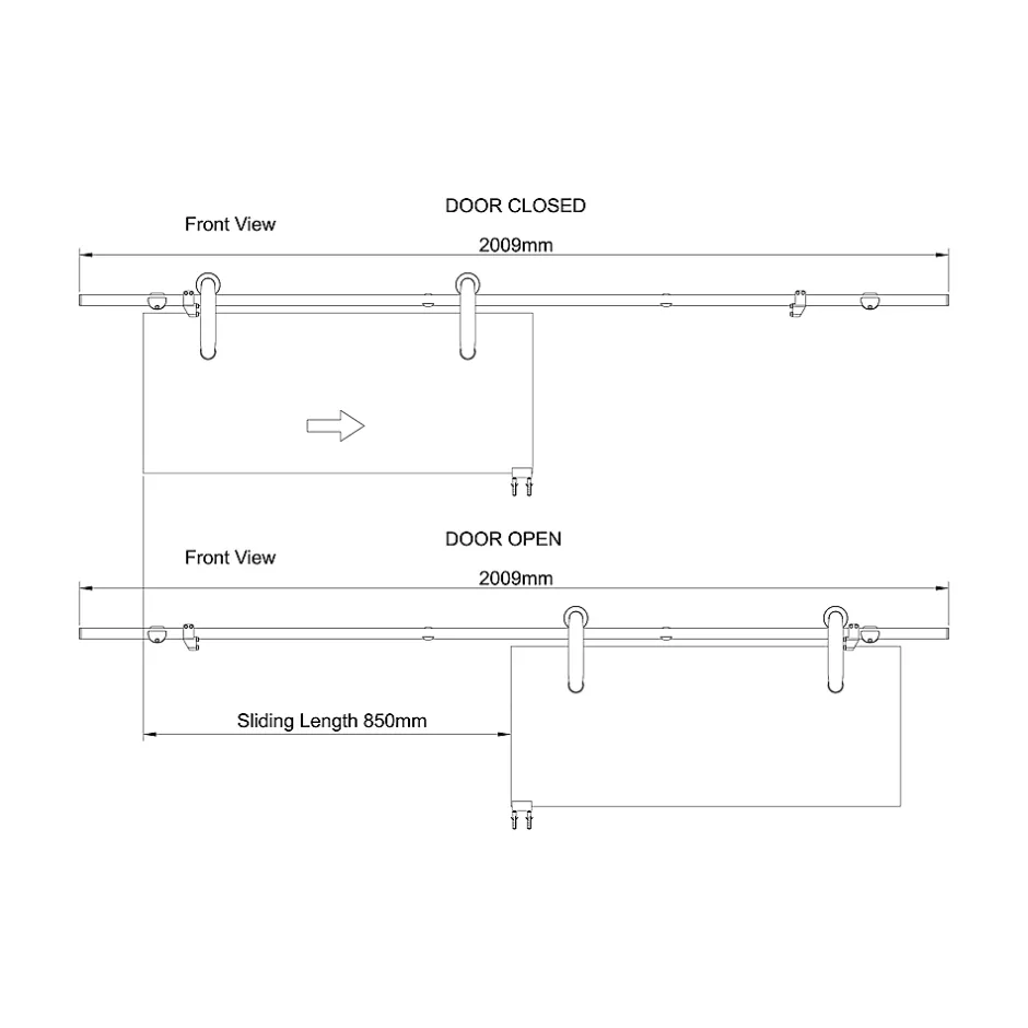 Système coulissant Soyo pour porte en verre-