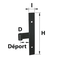 Té bout droit pour volets et portails en bois Afbat acier noir ⌀14mm-Afbat - Tb Industrie Sas New