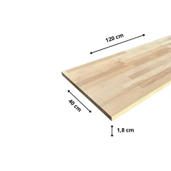 Tablette Hêtre Massif Lamellé Collé Abouté, L.120 cm x l.40 cm, Ep.18 mm-Wood&Sens Sale