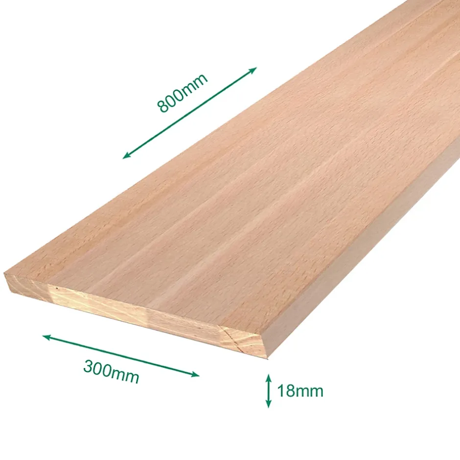 Tablette hêtre massif lamellé collé abouté 800 x 300 x 18 mm-Forestea Clearance