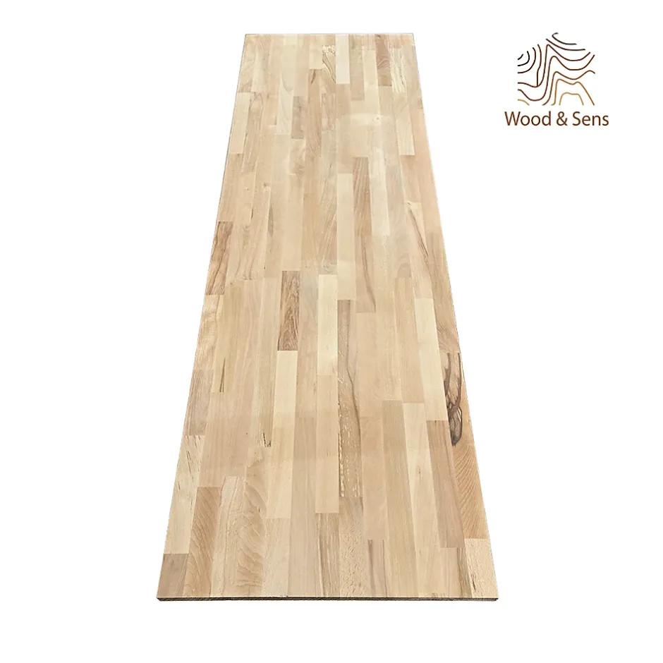 Wood&Sens Tablette Hêtre Massif Lamellé Collé Abouté, L.250 cm x l.60 cm, Ep.18 mm