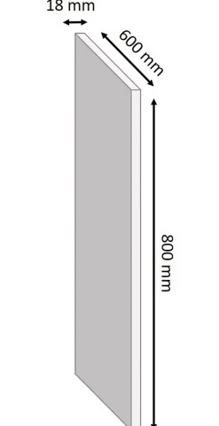Tablette mélaminé blanc 60 x 80 cm, ép.1,8 cm- New
