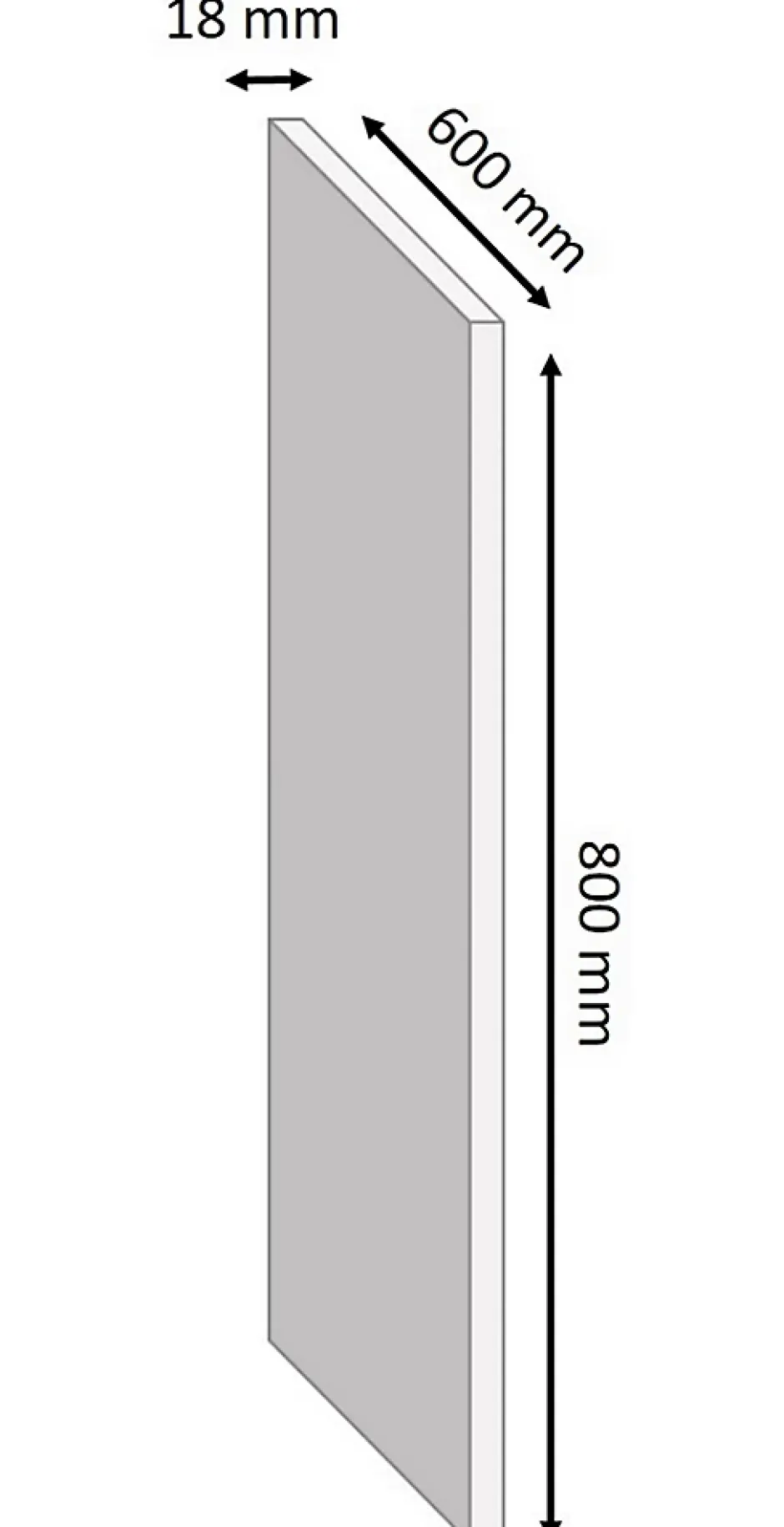 Tablette mélaminé blanc 60 x 80 cm, ép.1,8 cm- New