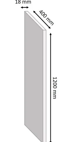 Tablette mélaminé blanc 40 x 120 cm, ép.1,8 cm- Outlet