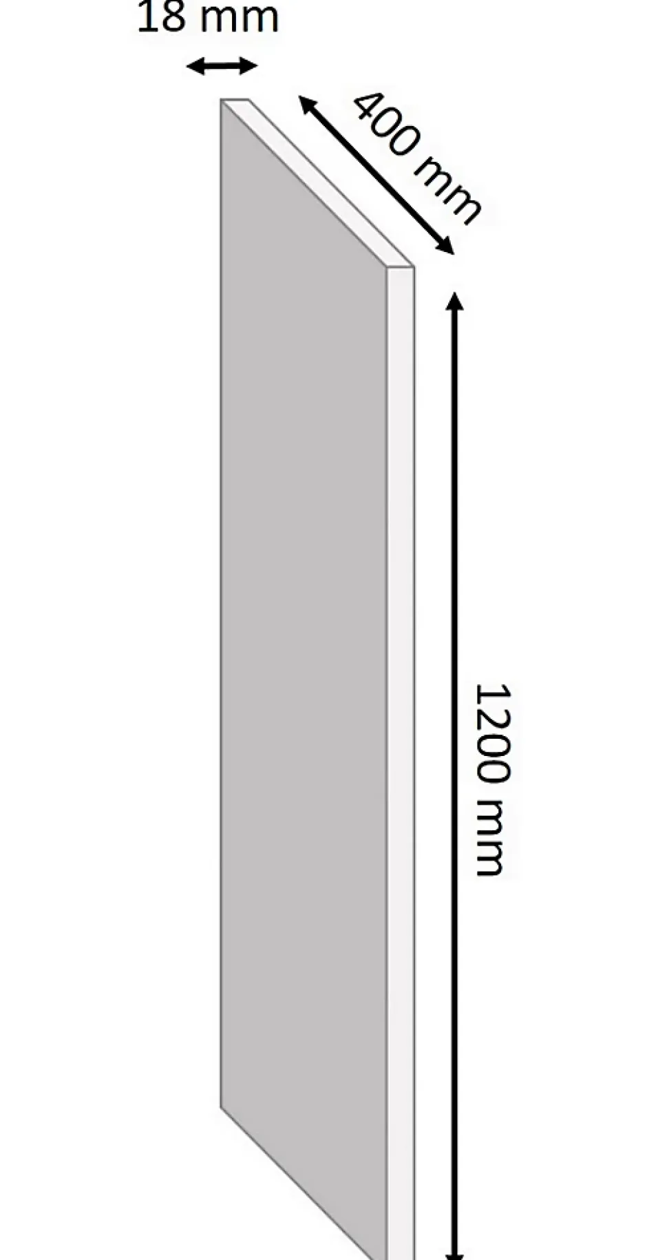 Tablette mélaminé blanc 40 x 120 cm, ép.1,8 cm- Outlet