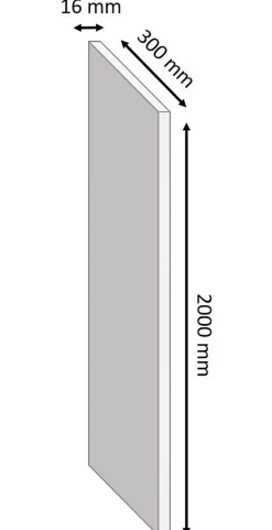 Tablette mélaminé blanc 30 x 200 cm, ép.1,6 cm- Sale