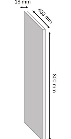 Tablette mélaminé blanc 40 x 80 cm, ép.1,8 cm- Hot