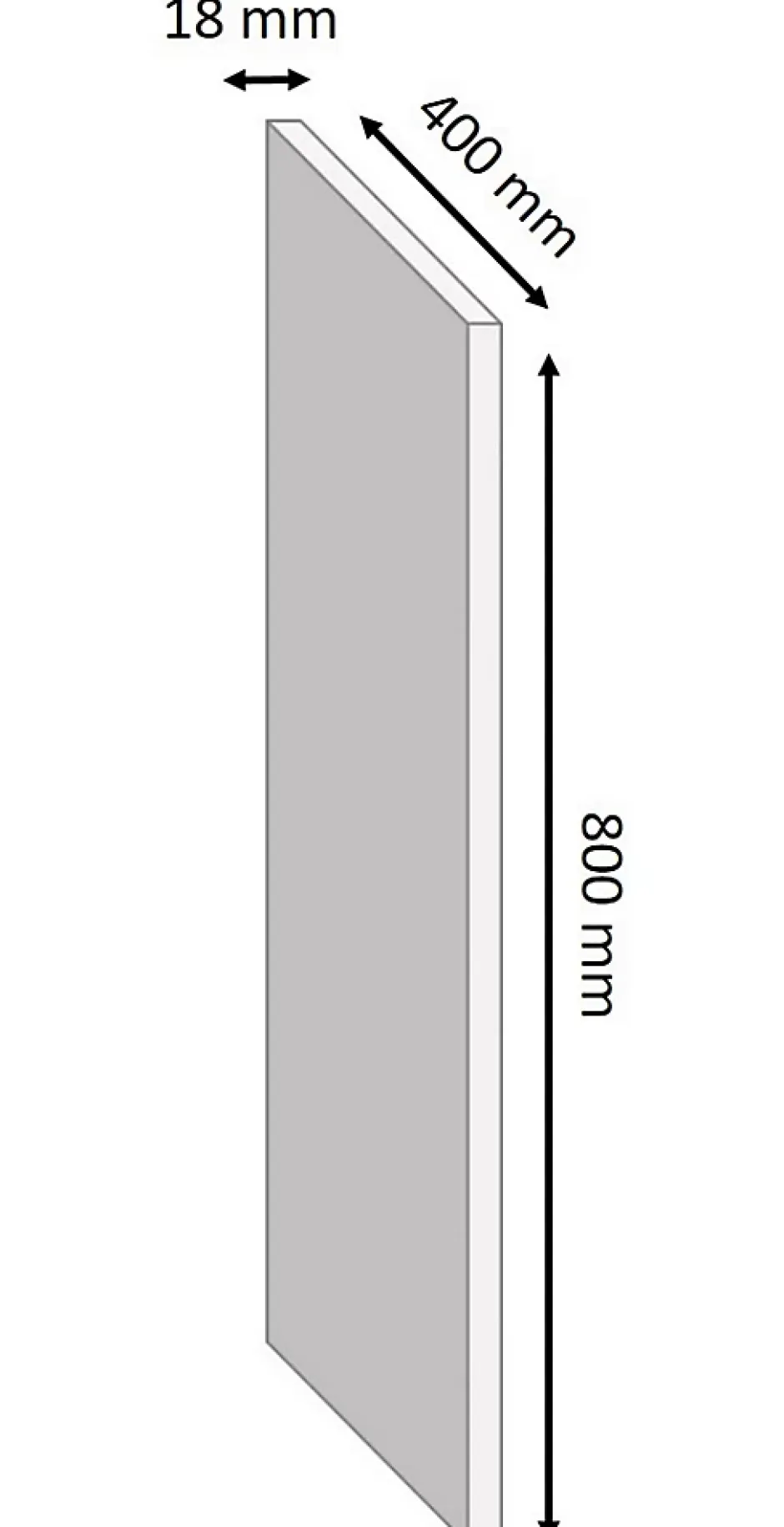 Tablette mélaminé blanc 40 x 80 cm, ép.1,8 cm- Hot