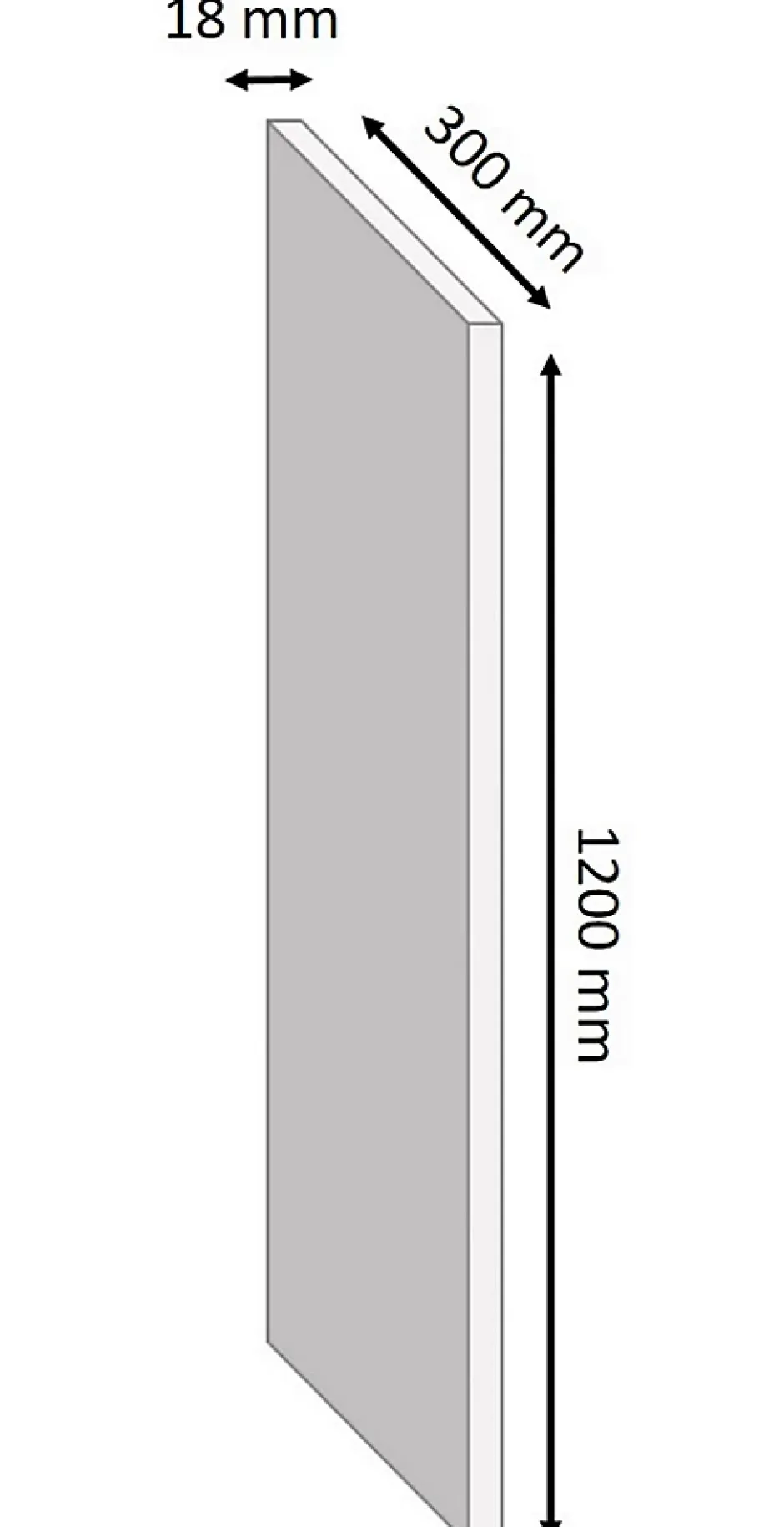 Tablette mélaminé blanc 30 x 120 cm, ép.1,8 cm