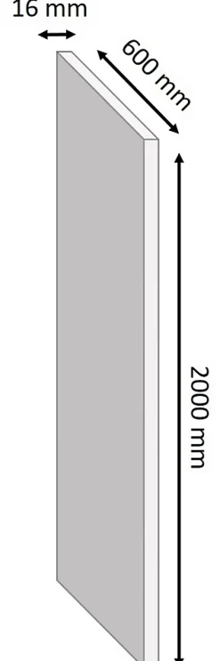 Tablette mélaminé blanc, 200 x 60 cm, ép.16 mm- Outlet