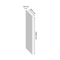 Tablette mélaminé blanc brillant - 250 x 50 cm, ép.18 mm (vendu à la tablette)- Online