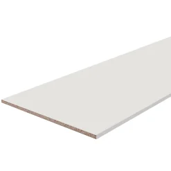 Tablette mélaminé blanc brillant - 250 x 60 cm, ép.18 mm (vendu à la tablette)- Outlet