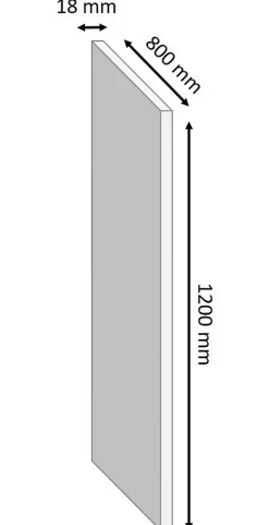 Tablette mélaminé béton Kala 80 x 120 cm,ép.1,8 cm