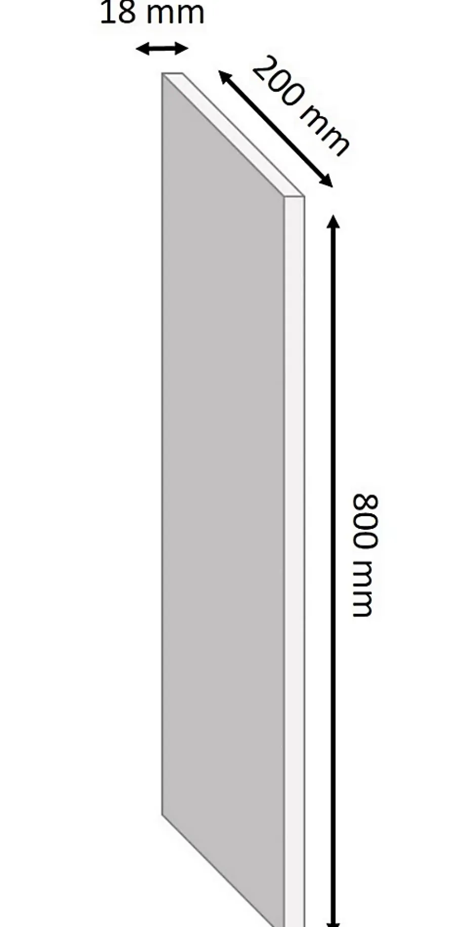 Tablette mélaminé chêne - 80 x 20 cm, ép.18 mm (vendu à la tablette)