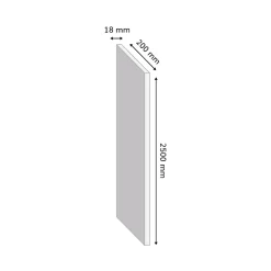 Tablette mélaminé chêne gris - 250 x 20 cm, ép.18 mm (vendu à la tablette)- Sale