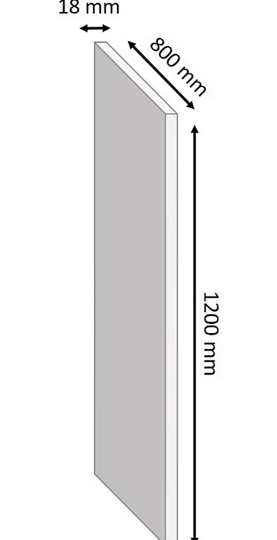 Tablette mélaminé chêne gris - 120 x 80 cm, ép.18 mm (vendu à la tablette)- Hot