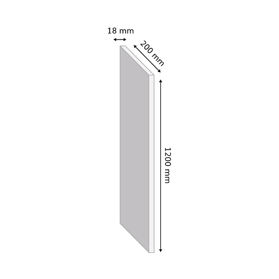 Tablette mélaminé chêne gris, 120 x 20 cm, ép.18 mm- Best