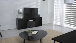 Tablette mélaminé noir Berb 40 x 120 cm,ép.1,8 cm