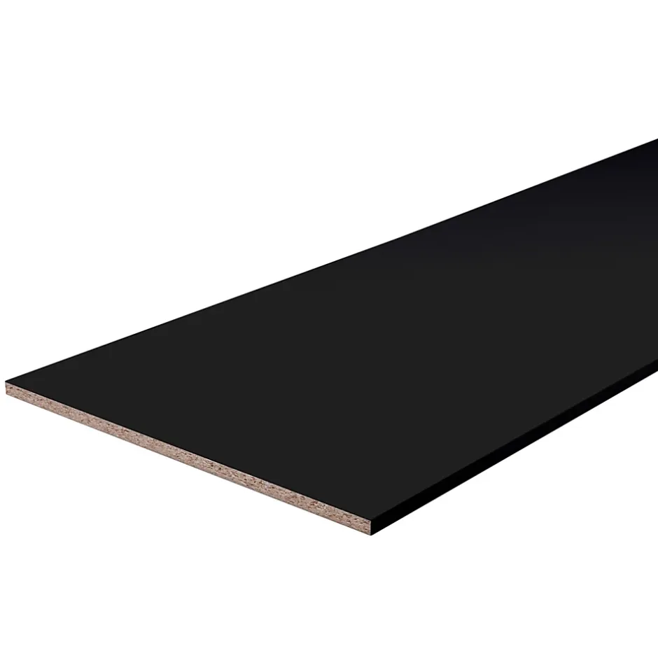 Tablette mélaminé noir Berb 60 x 250 cm,ép.1,8 cm