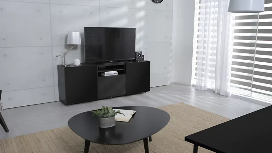 Tablette mélaminé noir Berb 60 x 250 cm,ép.1,8 cm