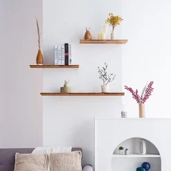 Tablette murale en Teck huilée L.120xl.18cm ep.18mm