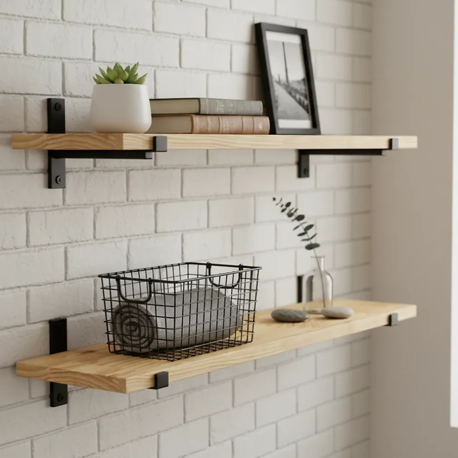 Tablette Pin Rustique bois massif, L.240 x l.50 cm x Ep.22 mm-Wood&Sens