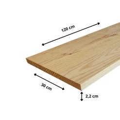 Tablette Pin Rustique bois massif, L.120 x l.30 cm, Ep.22 mm-Wood&Sens Clearance