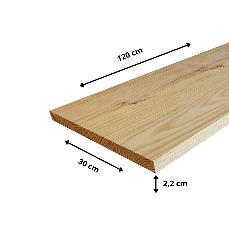 Tablette Pin Rustique bois massif, L.120 x l.30 cm, Ep.22 mm-Wood&Sens Clearance