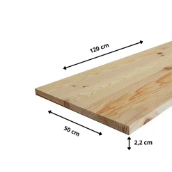 Tablette Pin Rustique bois massif, L.120 x l.50 cm, Ep.22 mm-Wood&Sens