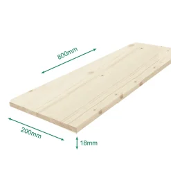 Forestea Tablette sapin massif lamellé collé abouté 800 x 200 x 18 mm