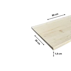 Wood&Sens Tablette Sapin Rustique, L.80 cm x l.30 cm, Ep.18 mm
