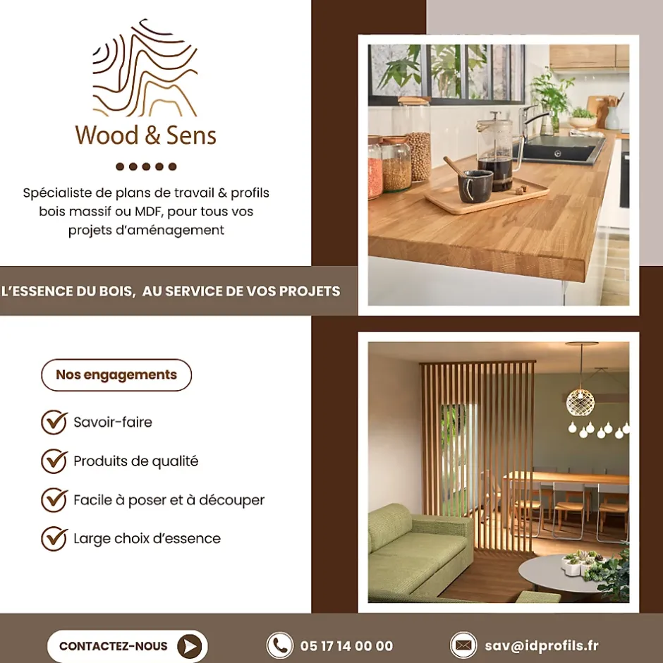 Wood&Sens Tablette Sapin Rustique, L.80 cm x l.30 cm, Ep.18 mm