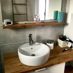 Tablette Teck Massif Abouté, L.200 cm x l.50 cm, Ep.18 mm-Wood&Sens New