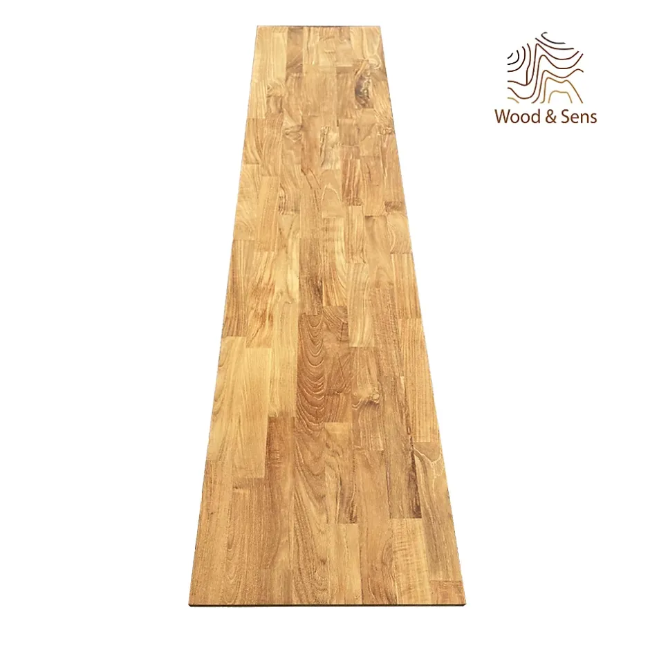Tablette Teck Massif Abouté, L.200 cm x l.50 cm, Ep.18 mm-Wood&Sens New