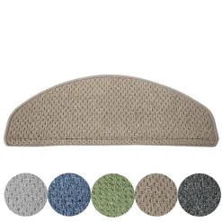 Tapis d'escalier Baleno Beige 23,5 x 65 cm Demi-circulaire --Floordirekt Online