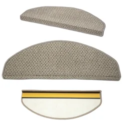 Tapis d'escalier Baleno Beige 23,5 x 65 cm Demi-circulaire --Floordirekt Online