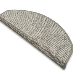 Floordirekt Tapis d'escalier Carlton Demi-circulaire Gris beige 23,5 x 65 cm -